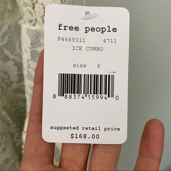 NWT Free People Wish Upon a Star Mini Dress in Ice Combo - Picture 7 of 9